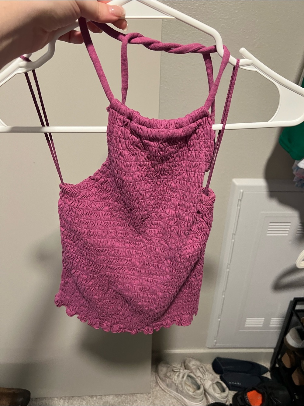 Old Navy Smocked Halter Tank Top - Magenta